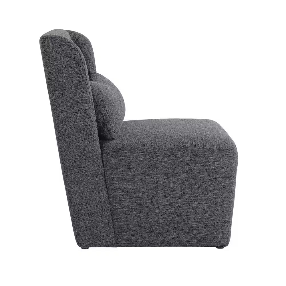 Elaina Charcoal Polyester Armless Accent Club Chair