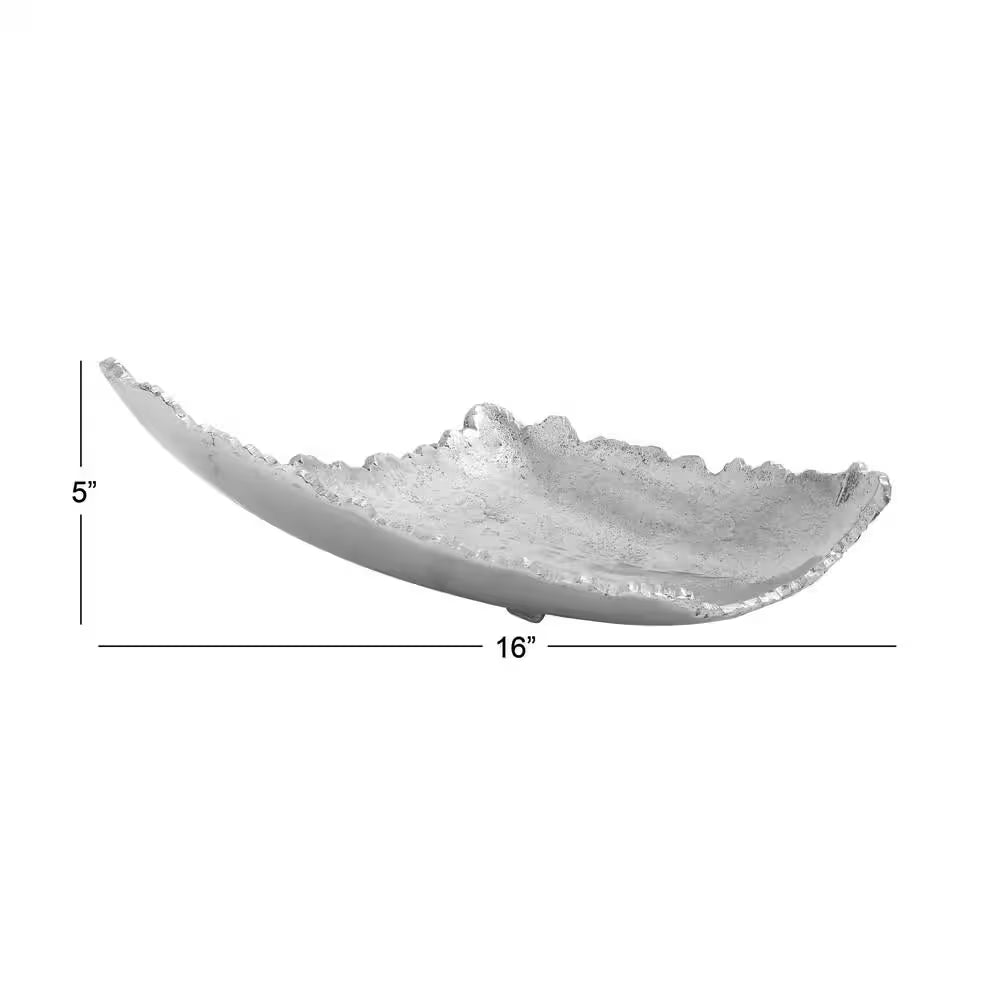 Silver Aluminum Live Edge Decorative Tray