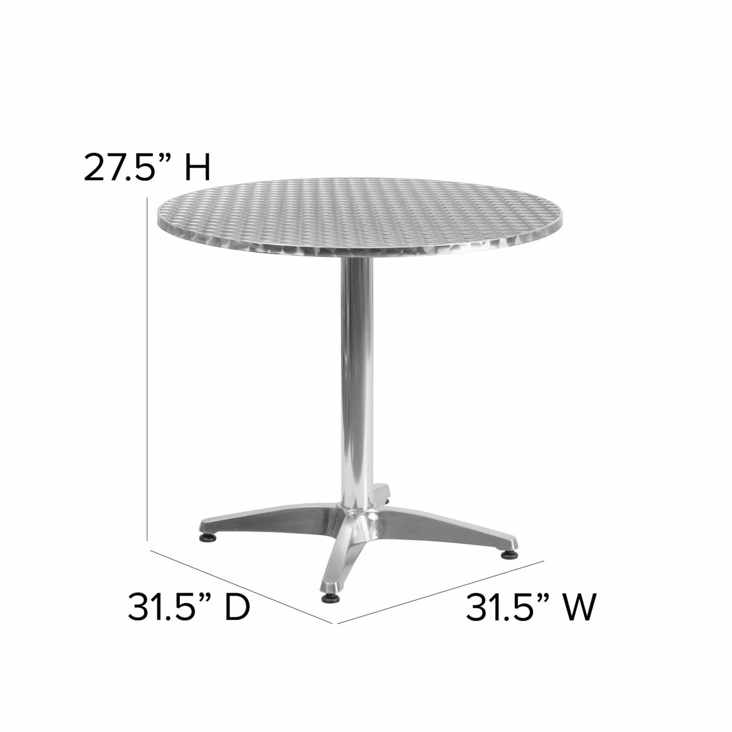23.5" round Aluminum Indoor-Outdoor Table with Base