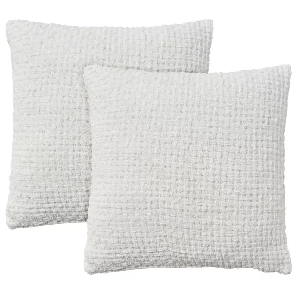 Lifestyle White 18 In. X 18 In. Square Throw Pillow
