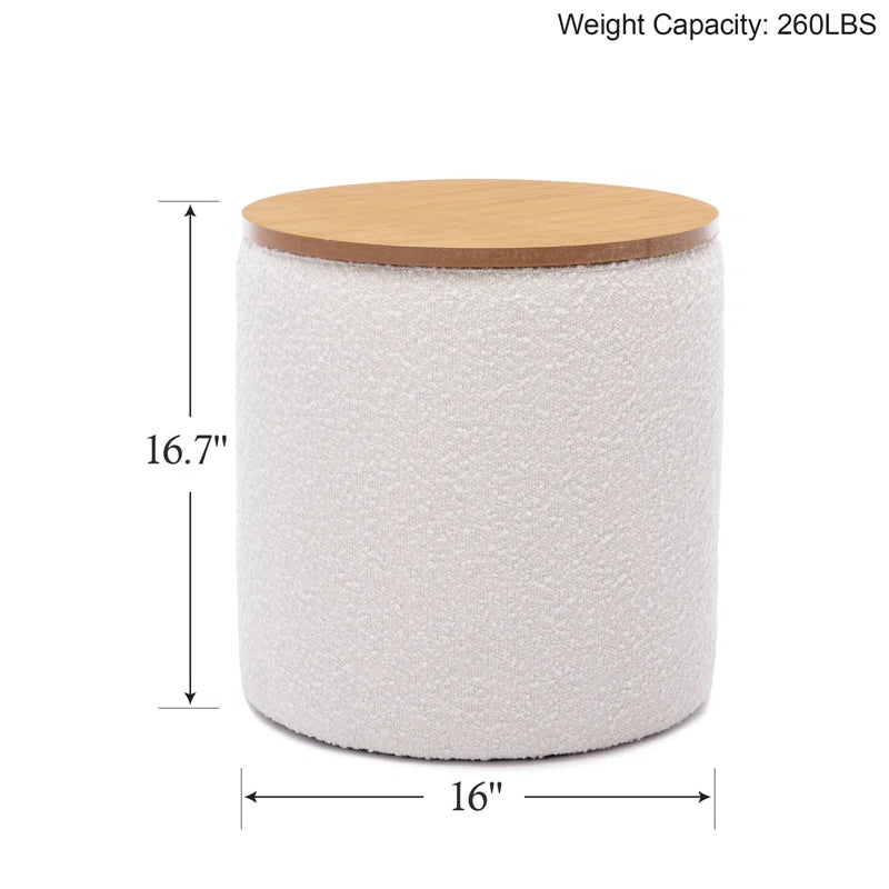 Darasimi 16'' Wide Boucle Upholstered Storage Ottoman