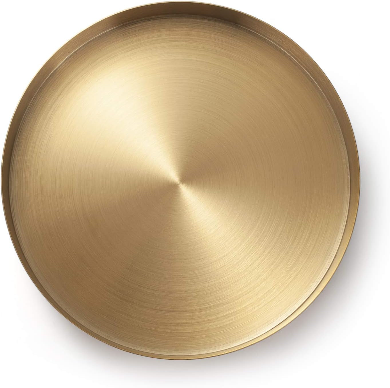 Round Gold Tray Stainless Steel Jewelry, Make Up, Candle Plate Decorative Tray (7 Inches)