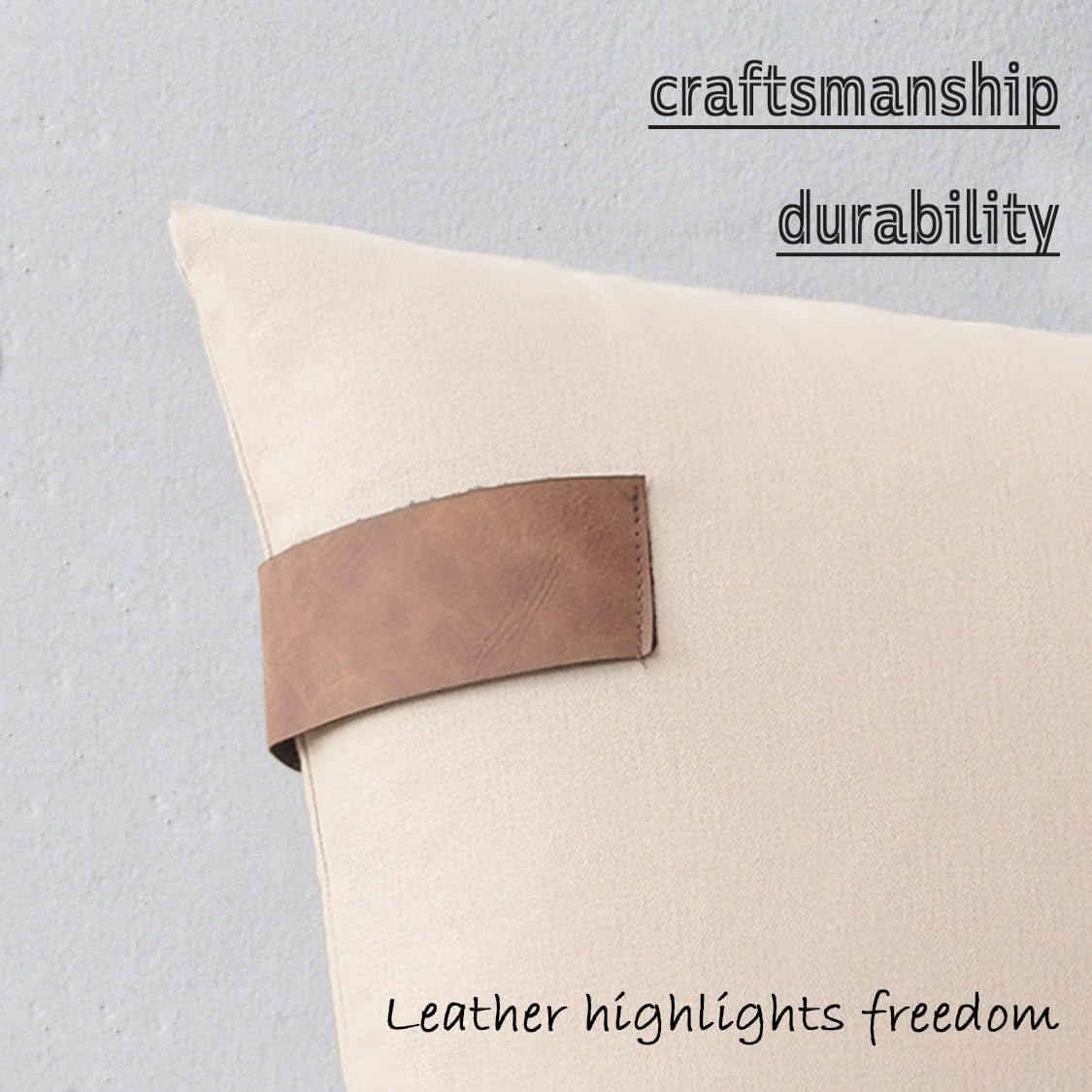 Set of 2 Throw Pillow Covers - 100% Cotton Soft Decorative Outdoor Pillows Cushion Covers for Bed Home Decoration, 18 X 18, Beige