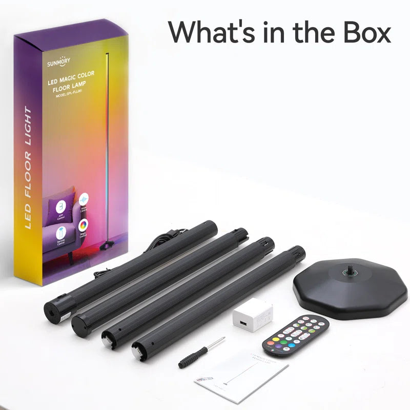 57" Corner Ambient Lighting Lamp with Music Sync & 16 Million Colors, Remote & App Control