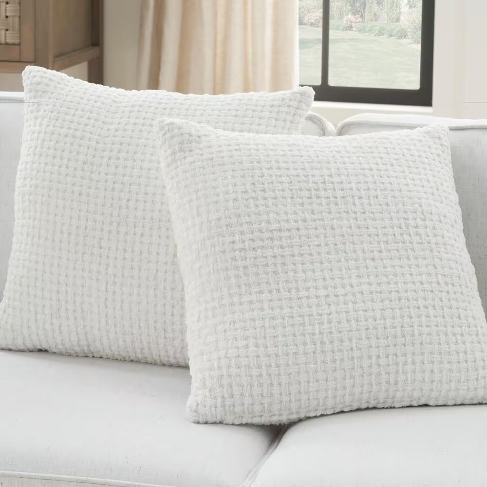 Lifestyle White 18 In. X 18 In. Square Throw Pillow