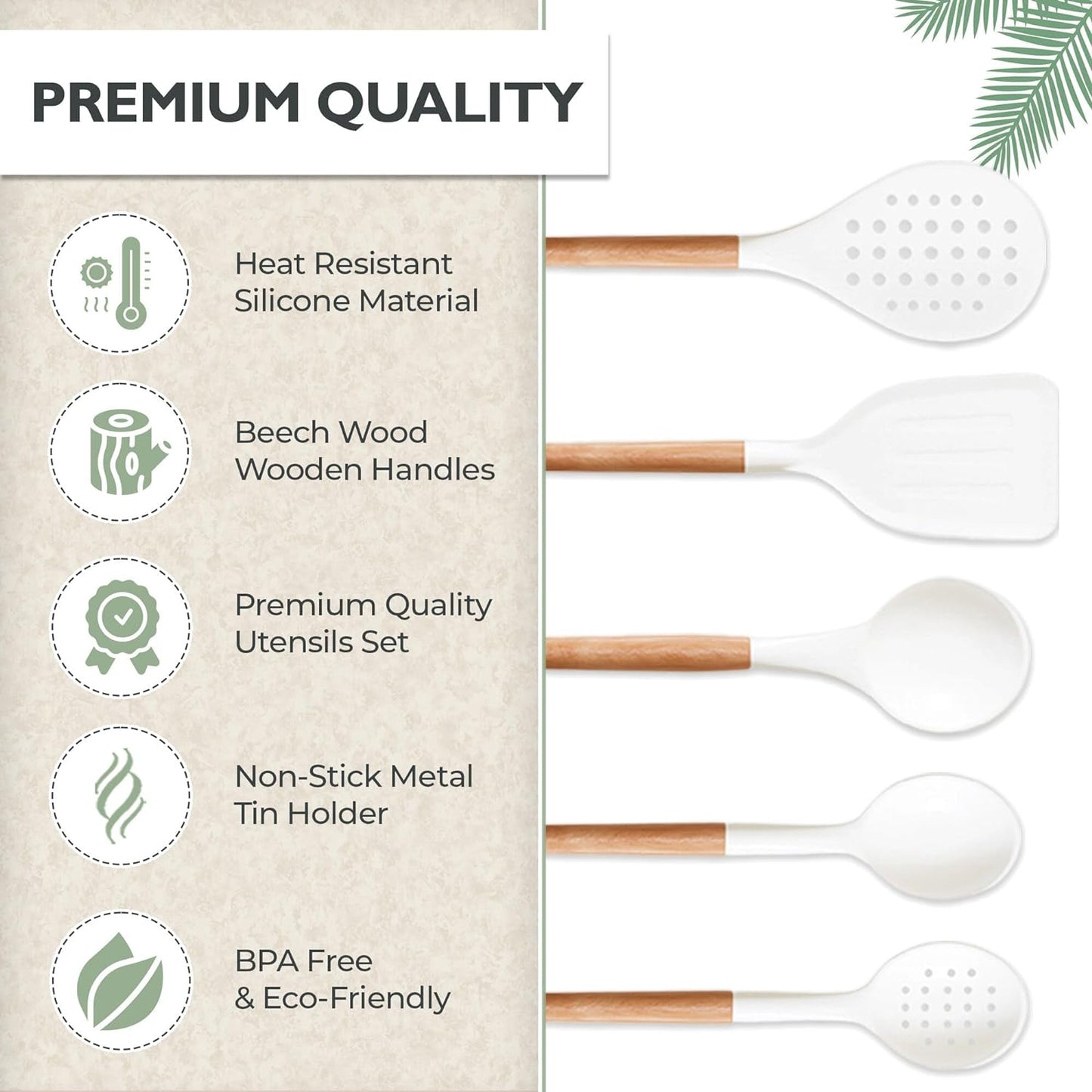 Silicone Cooking Utensils Set Whiteβ11Pcs Silicone Spatula Sets for Cooking | Kitchenware Set, Bpa-Free Kitchen Utensils Set, White Spatula Set | Non Toxic Cooking Utensils Set with Utensil Holder