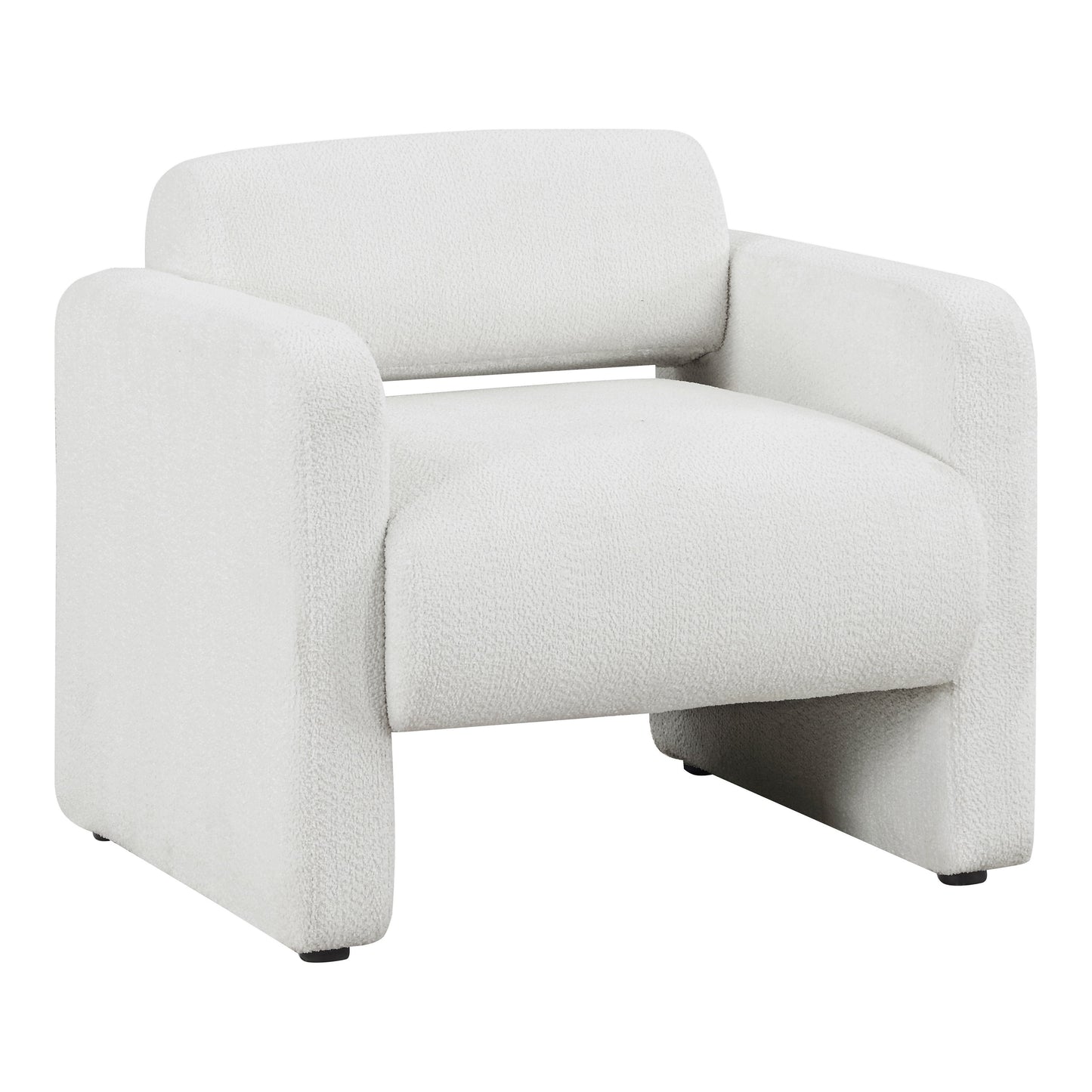 Prie Modern Boucle Fabric Indoor Armchairs & Accent Chairs, White