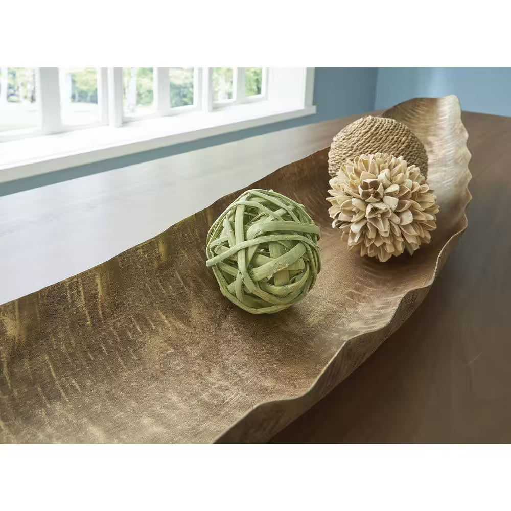 Wystenburg Gold Irregular Metal 29.75 In. Decorative Tray