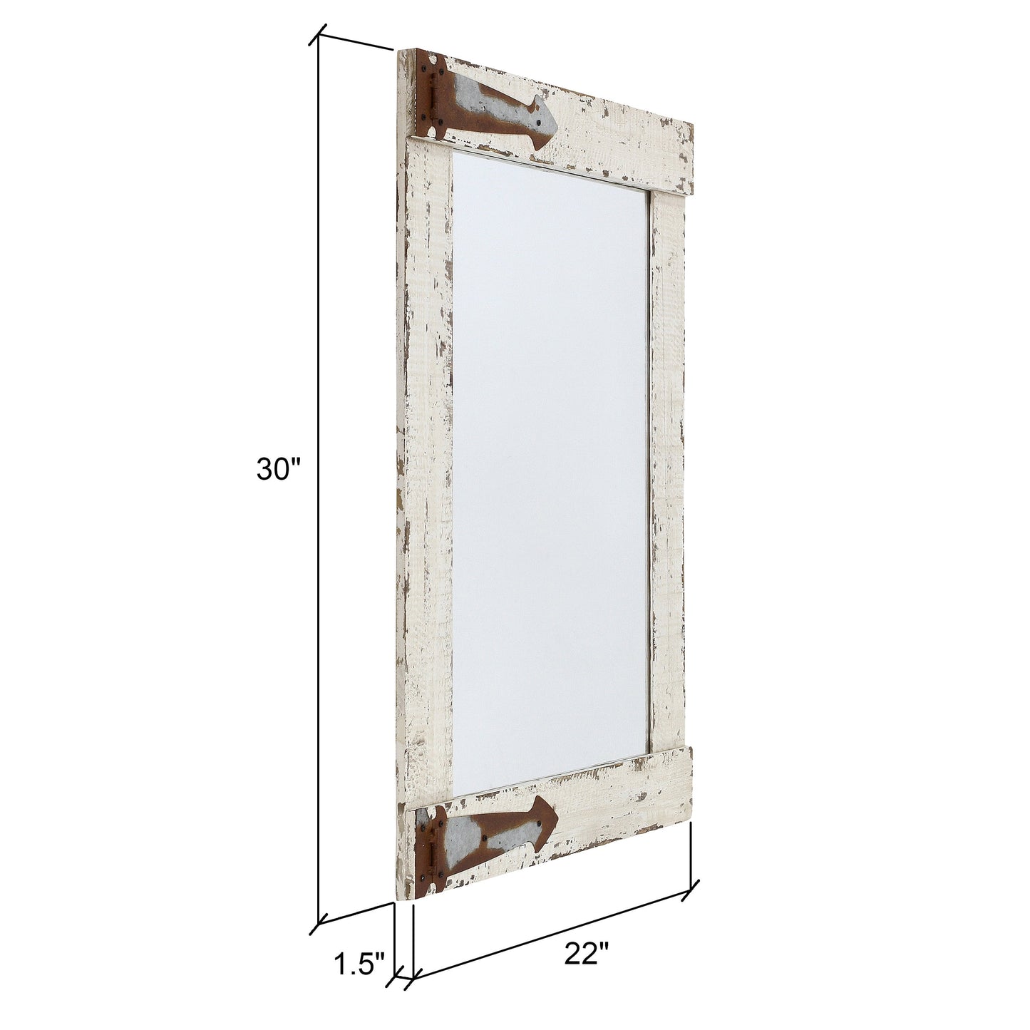 Serenad Farmhouse Wall Mirror White 30" X 22" by