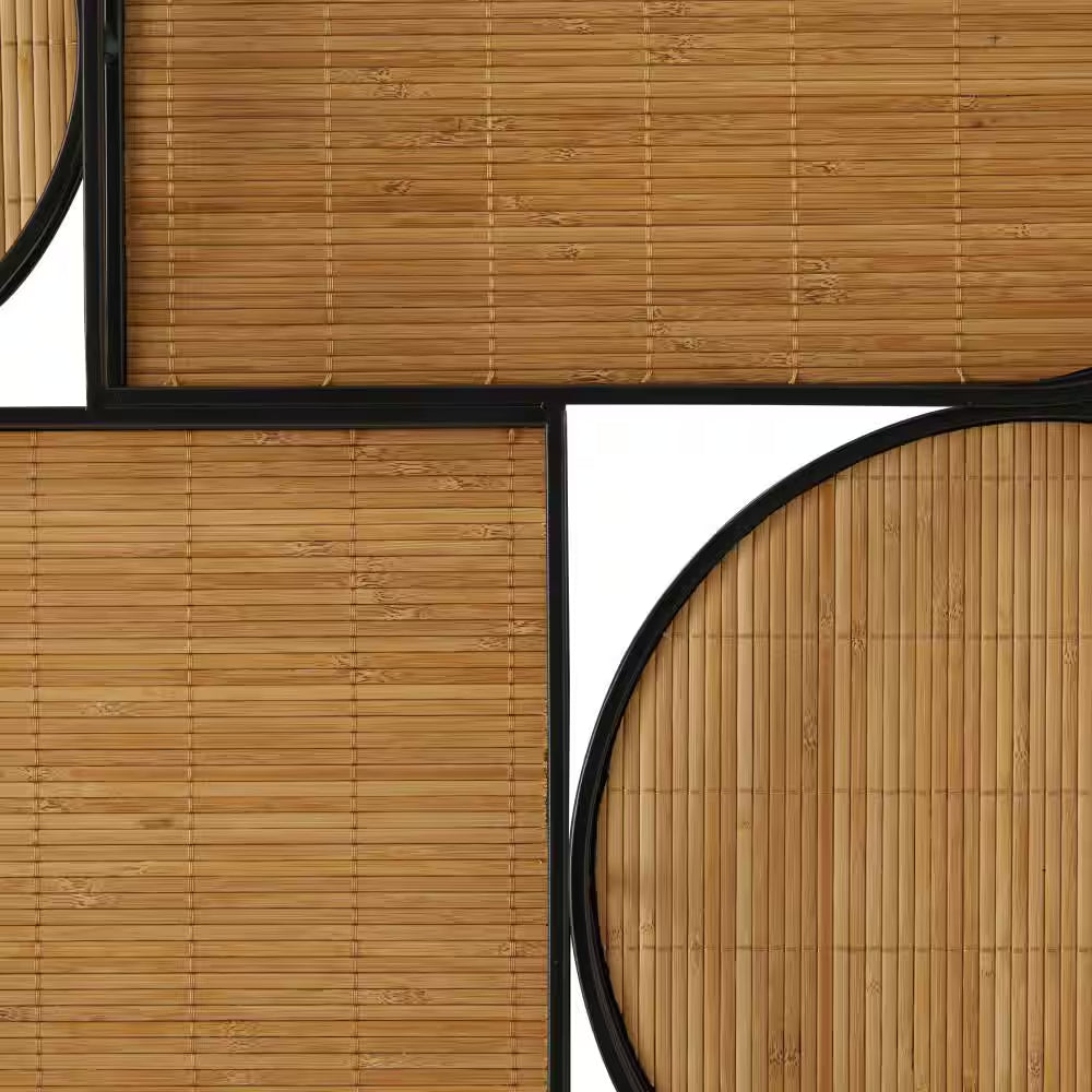 21 In. X 28 In. Brown Bamboo Modern Abstract Wall Decor