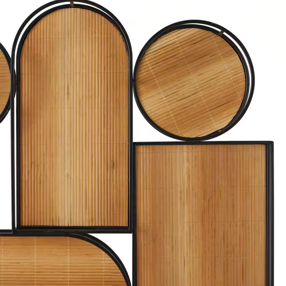 26 In. X 39 In. Brown Bamboo Modern Geometric Wall Decor