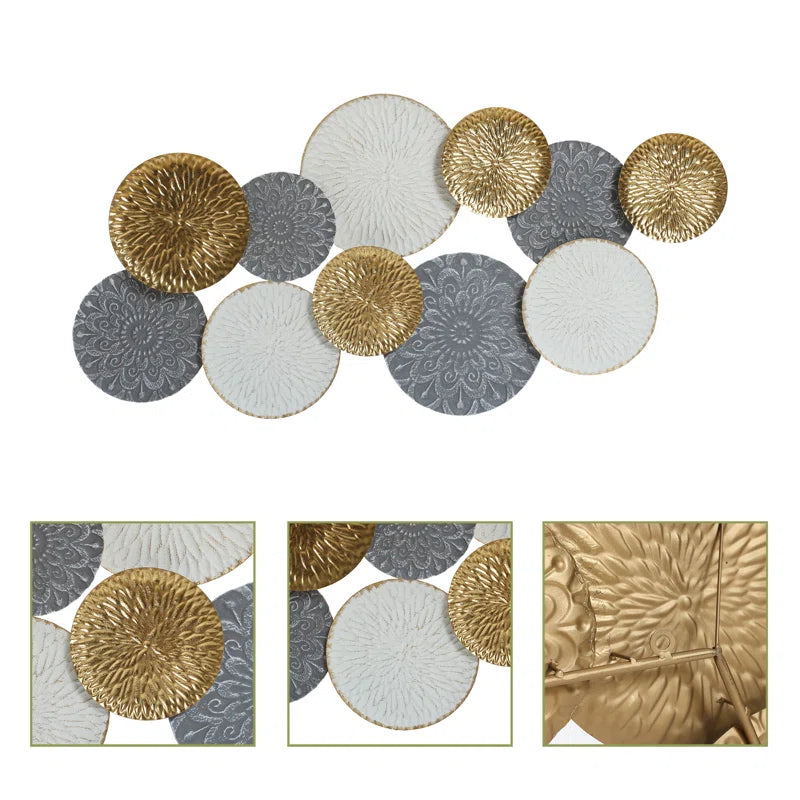 Gold Modern Abstract Wall Decor on Metal