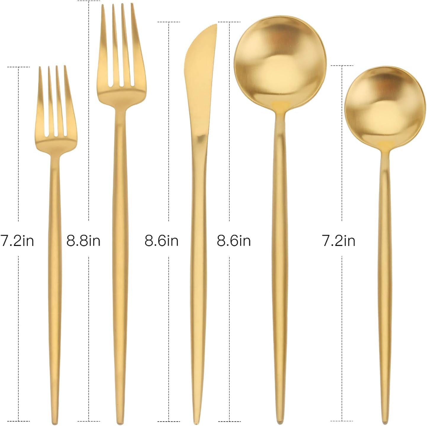 Matte Gold Silverware Set, 20-Piece Stainless Steel Satin Finish Flatware Set Service for 4, Kitchen Utensil Set, Tableware Cutlery Set for Home and Restaurant