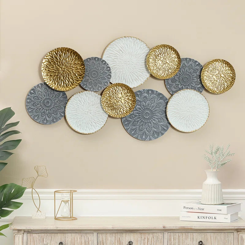 Gold Modern Abstract Wall Decor on Metal