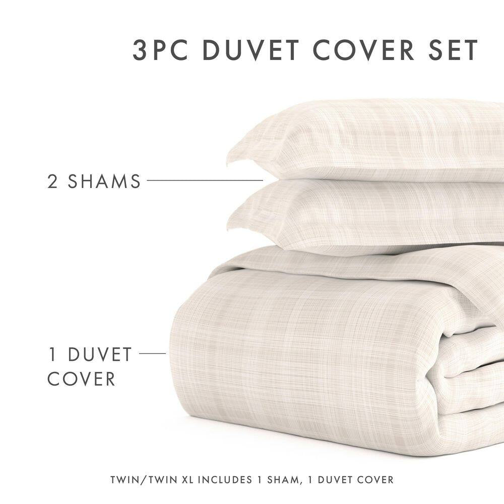 Thatch Patterned Performance Ray Twin 3-Piece Duvet Cover Set