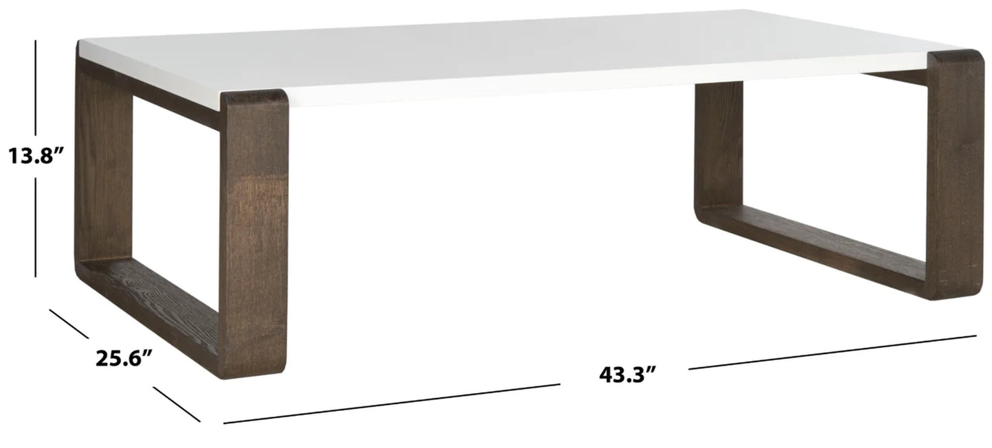 Bartholomew Scandinavian Lacquer Coffee Table White / Dark Brown