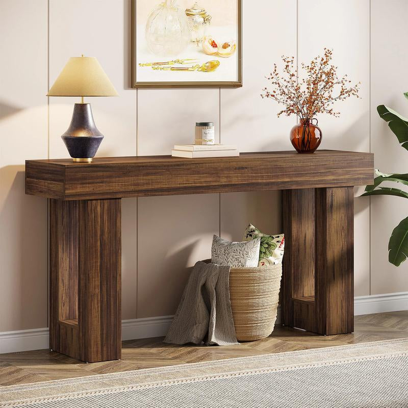 Spaco 63-Inch Long Console Table, Wooden Rectangular Sofa Table behind the Couch, Farmhouse Entryway Table for Entrance, Hallway, Living Room