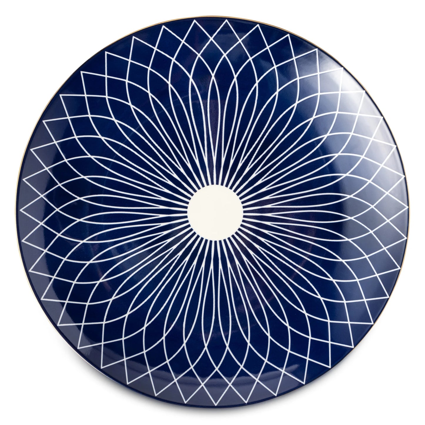 Blue and White Calypso 12-Piece Ceramic Dinnerware Set