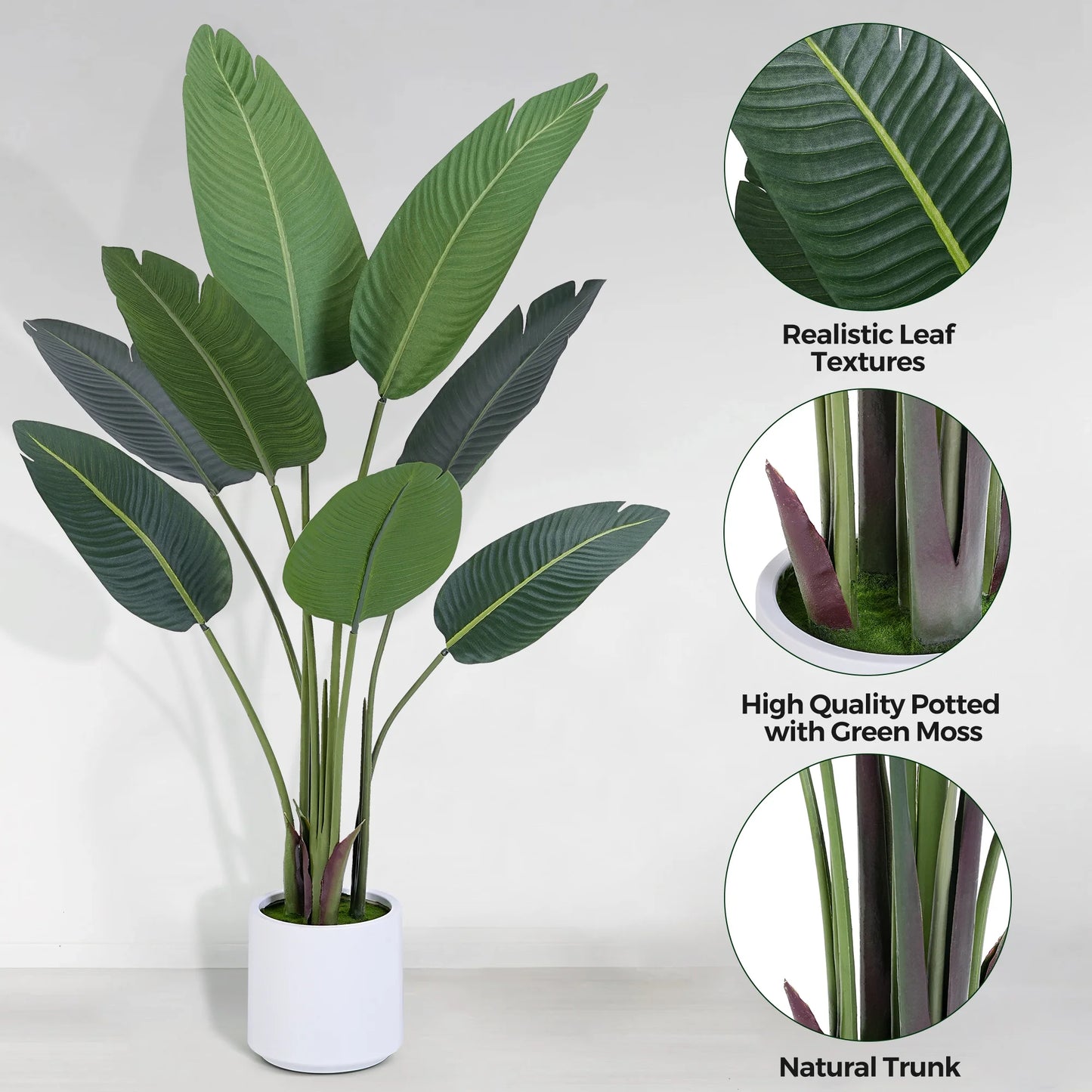 4 Feet Artificial Plant Fake Tropical Palm Tree for Home Office Wedding Valenine Decor