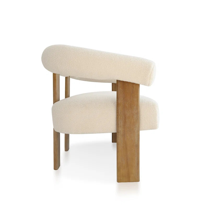Petruna 54'' Upholstered Solid round Armrest Loveseat