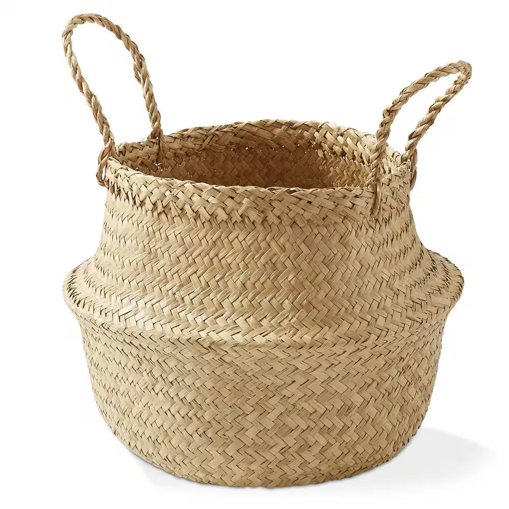 Brown Natural 11 In. X 4.75 In. Seagrass Decorative Basket Medium Storage Bin for Use as Planter for Plants and Trees