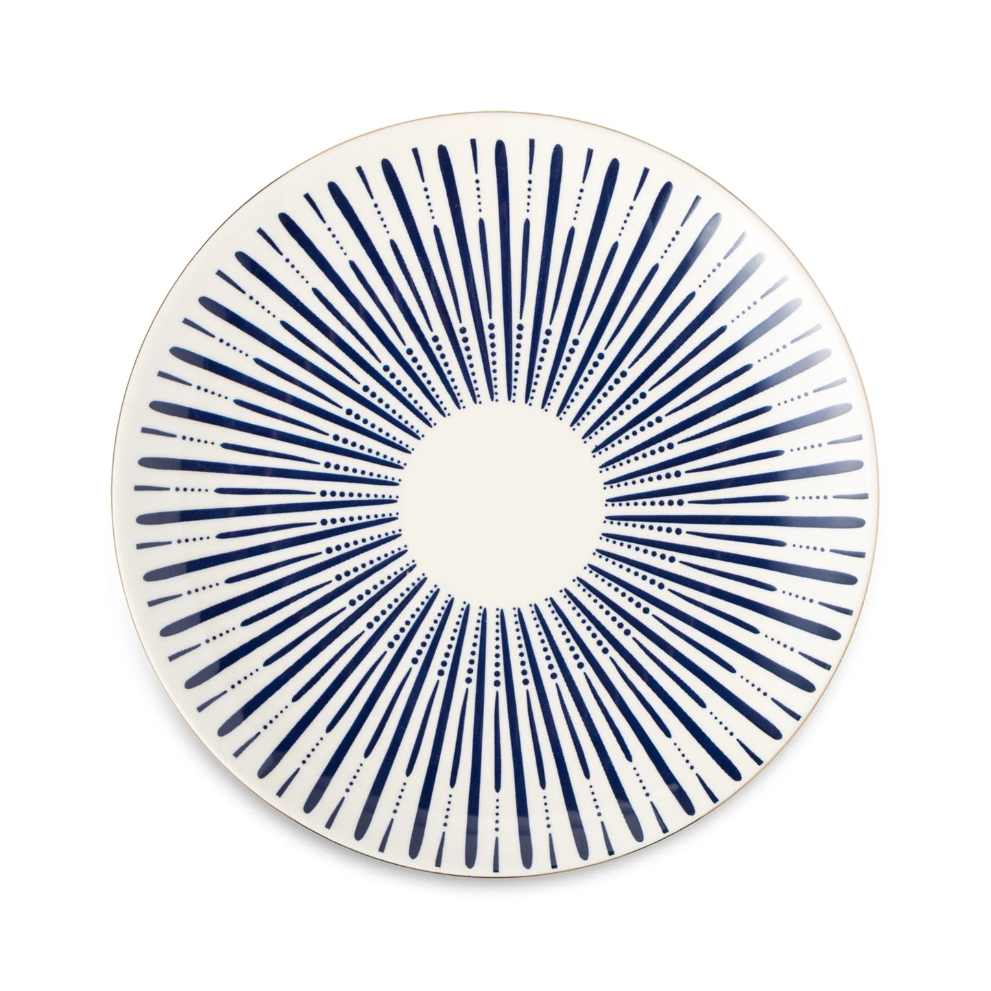Blue and White Calypso 12-Piece Ceramic Dinnerware Set