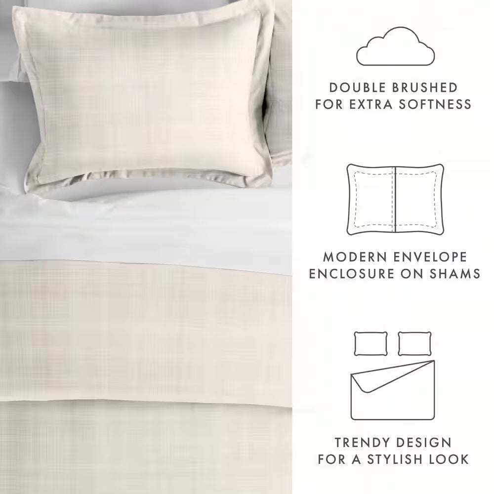 Thatch Patterned Performance Ray Twin 3-Piece Duvet Cover Set