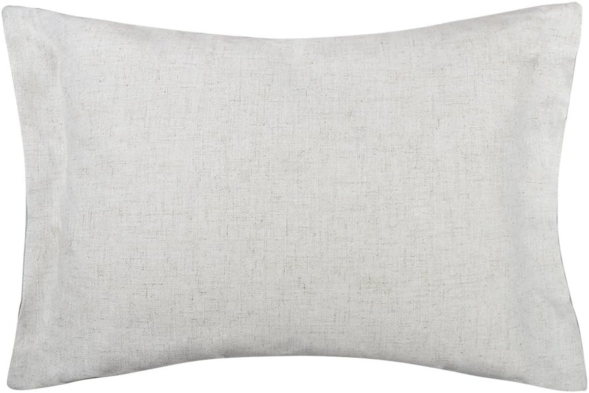 Buttons Decorative Throw Pillow Cover Stripes Pillow Case Farmhouse Cushion Cover for Sofa Couch Bed 16 X 20 Inches Grey