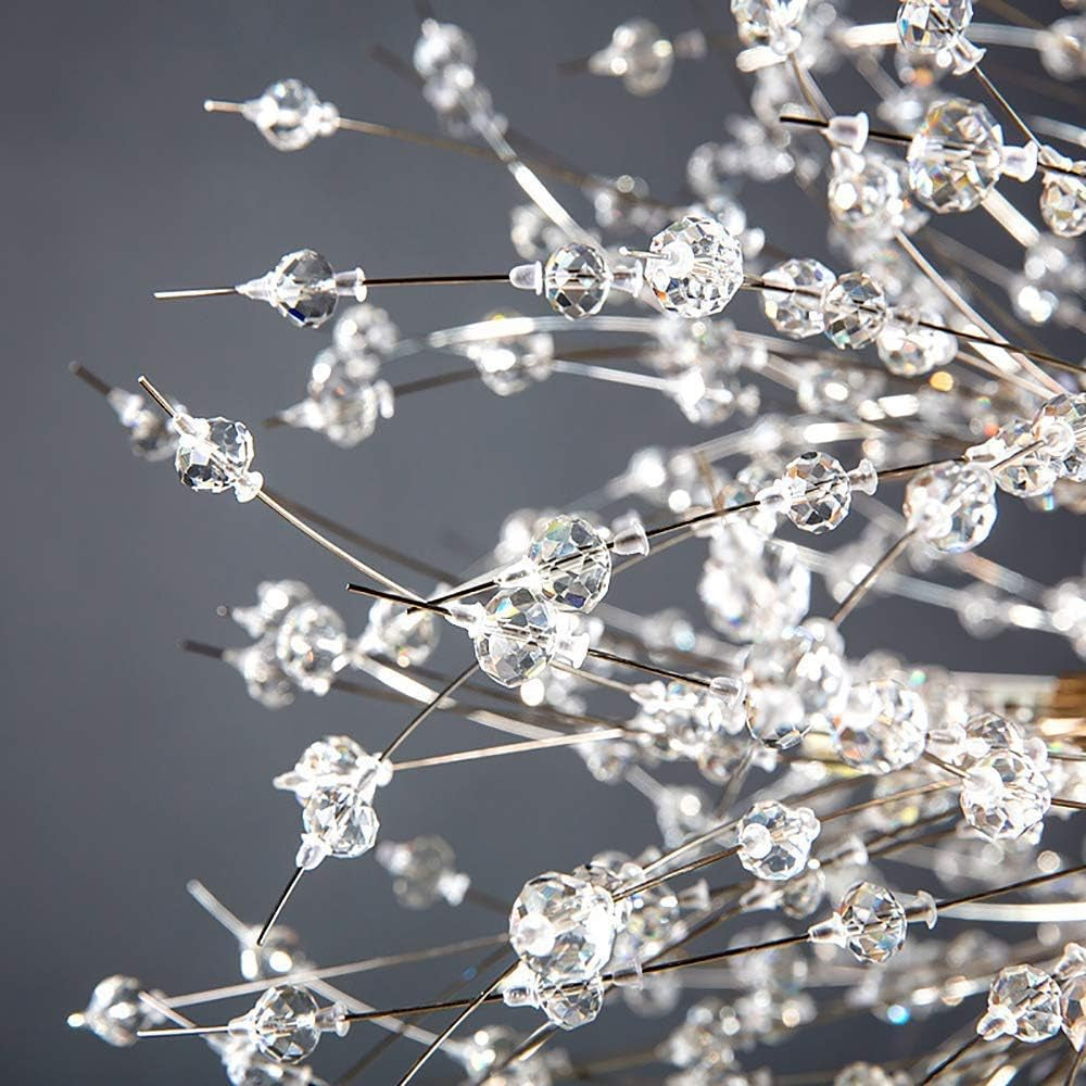 Modern Crystal Chandeliers, Chrome Firework Dandelion Sputnik Chandelier Light Fixture Pendant Lighting for Dining Room, Bedroom, Kitchen, Living Room(16-Light, Chrome)