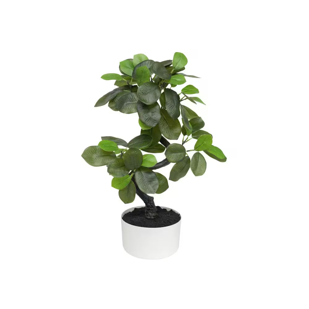 18 In. Artificial Snake Shape Ficus (6 In. X 3.1 In. H Pot; 18 In. X 18 In. H)