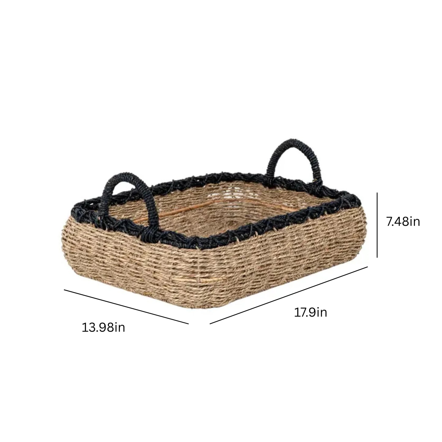 Seagrass Tray Storage Basket with Handles