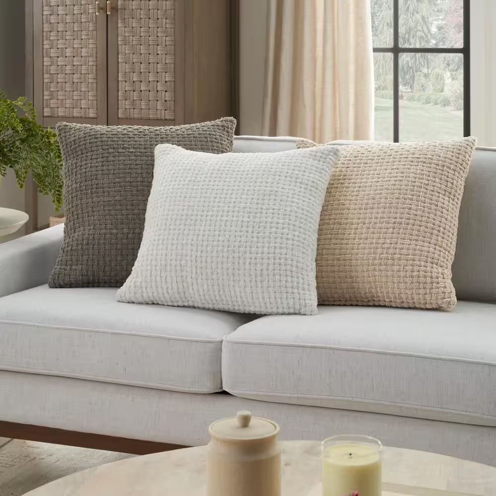 Lifestyle White 18 In. X 18 In. Square Throw Pillow