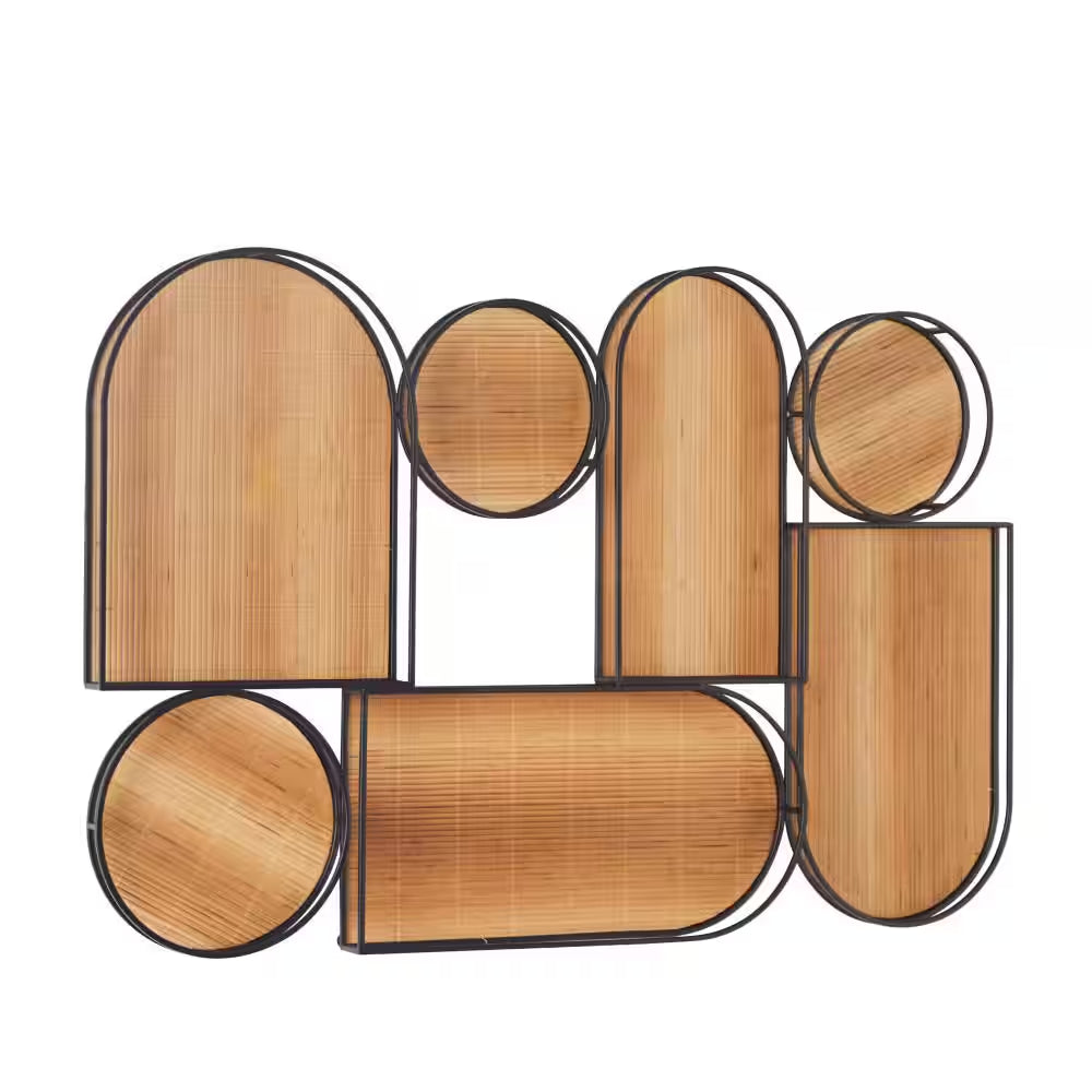26 In. X 39 In. Brown Bamboo Modern Geometric Wall Decor