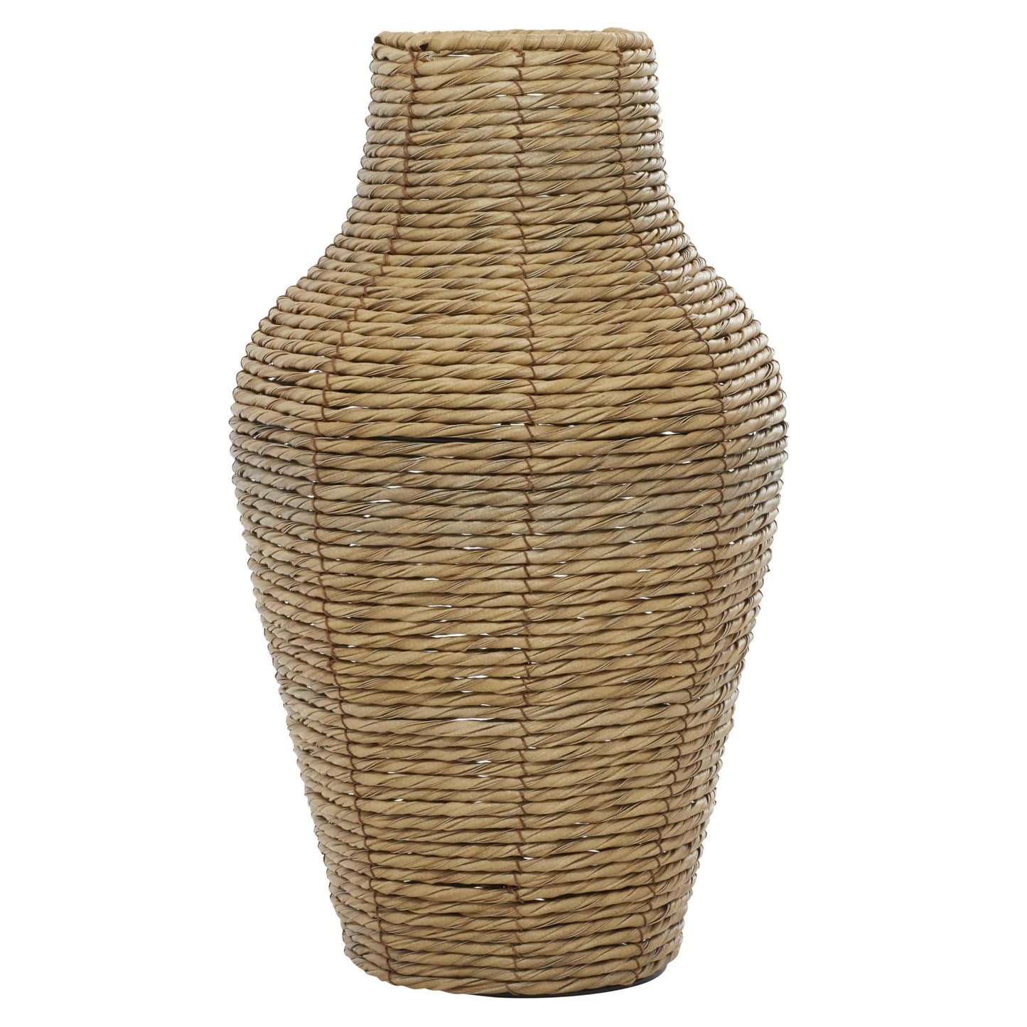 18" Handmade Tall Woven Floor Brown Faux Seagrass Vase