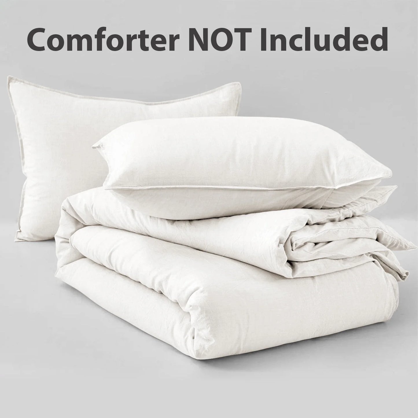 Duvet Cover Set Soft Washed Microfiber Duvet Cover 3 Pieces King White