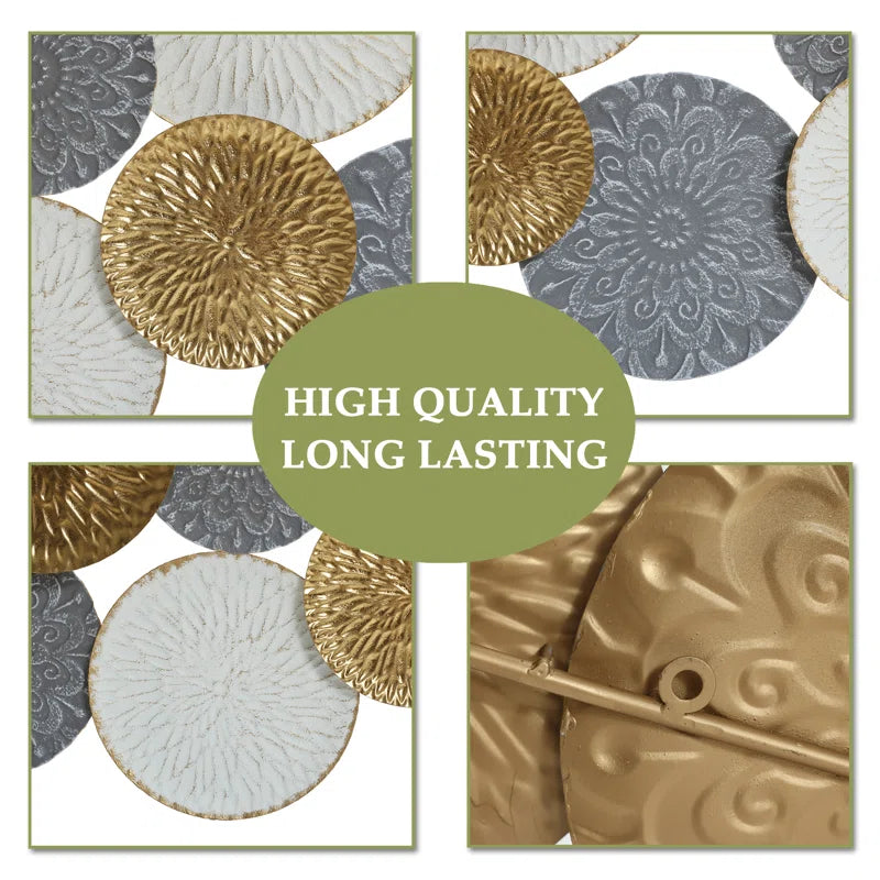 Gold Modern Abstract Wall Decor on Metal