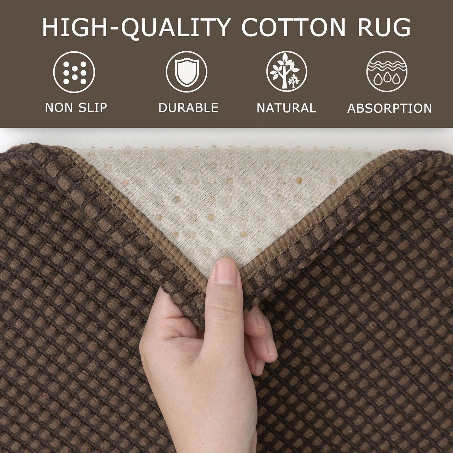 Runners 2X7 Ft Boho Hallway Runner Rug Washable Runner Rugs with Rubber Backing Cotton Entryway Runner Rugs Floor Rugs for Kitchen Bathroom Entryway Bedroom, Reddish Brown/Coffee