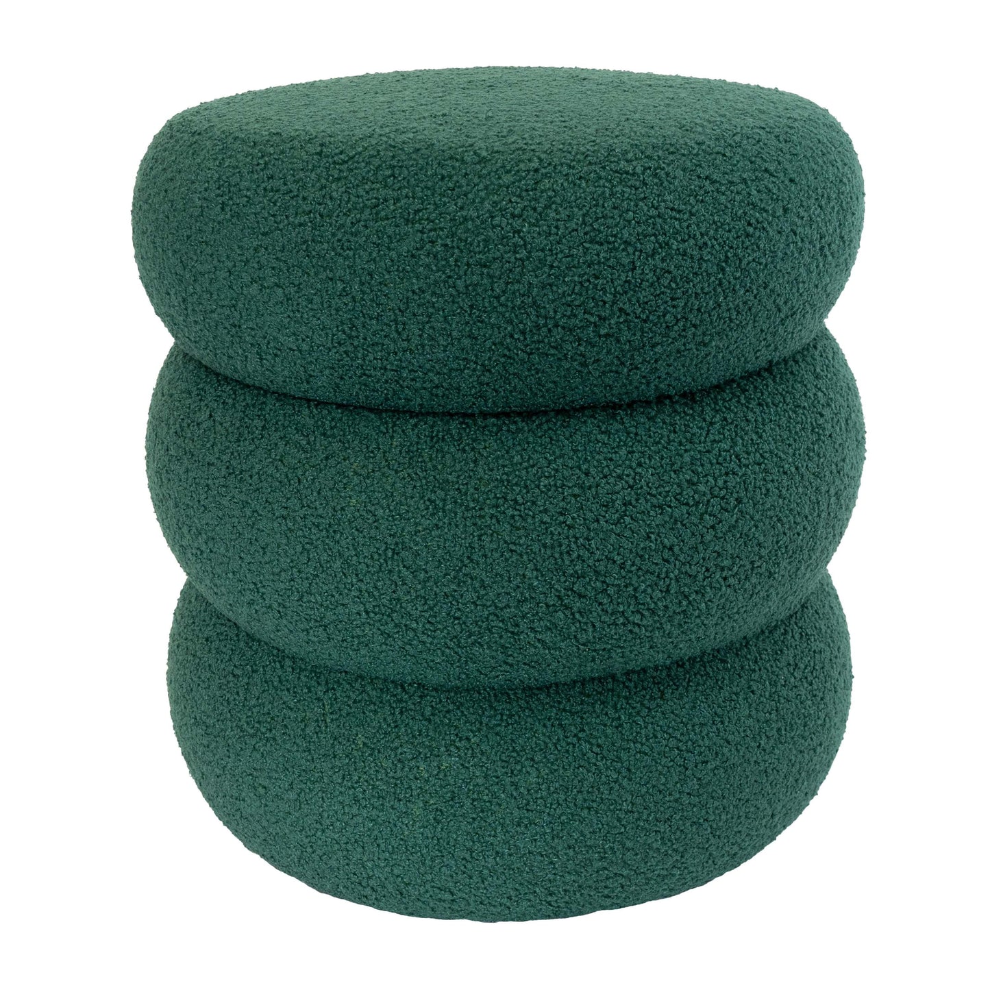 Boucle Cloud Storage Ottoman, Green