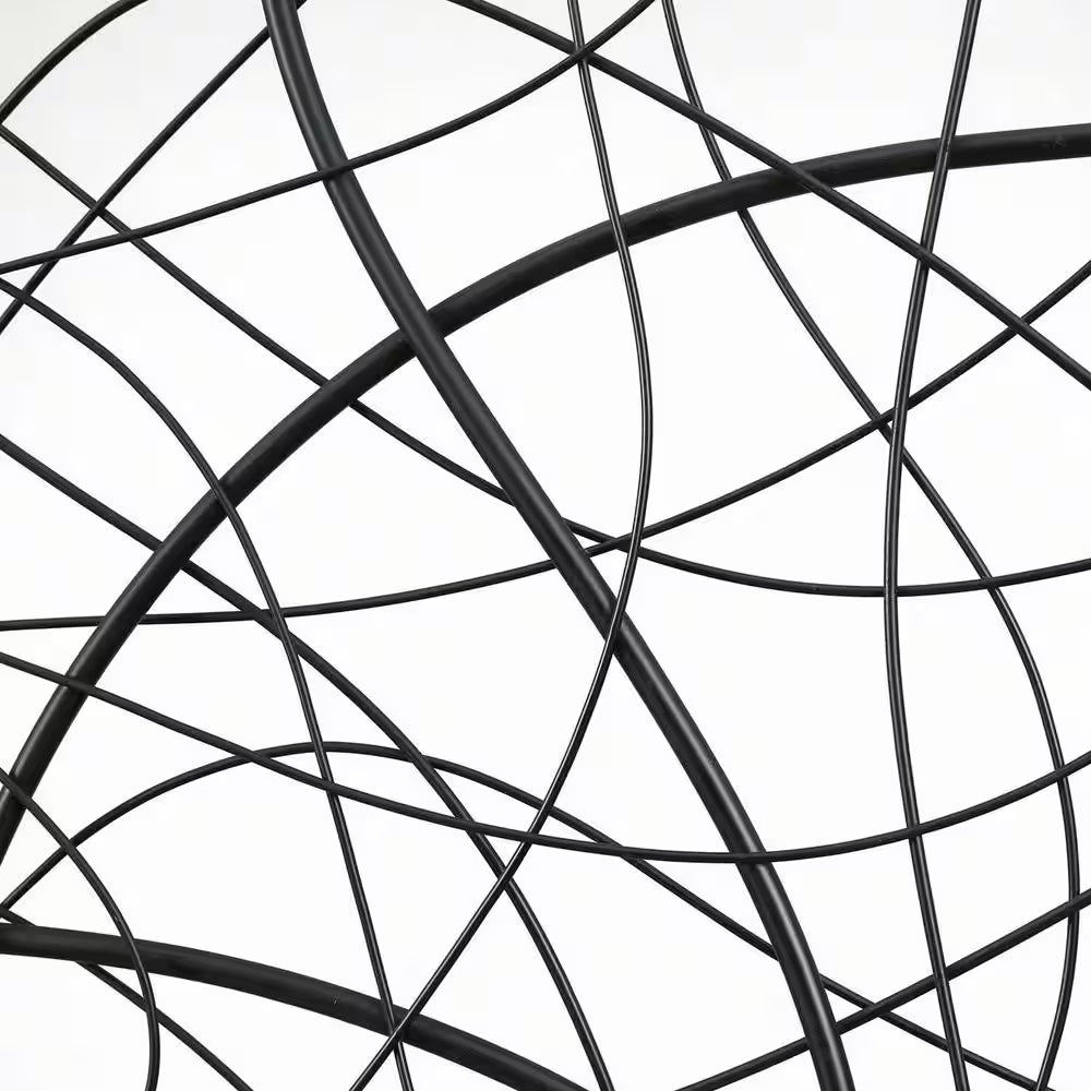 Large Metal Black Abstract Square Wall Art
