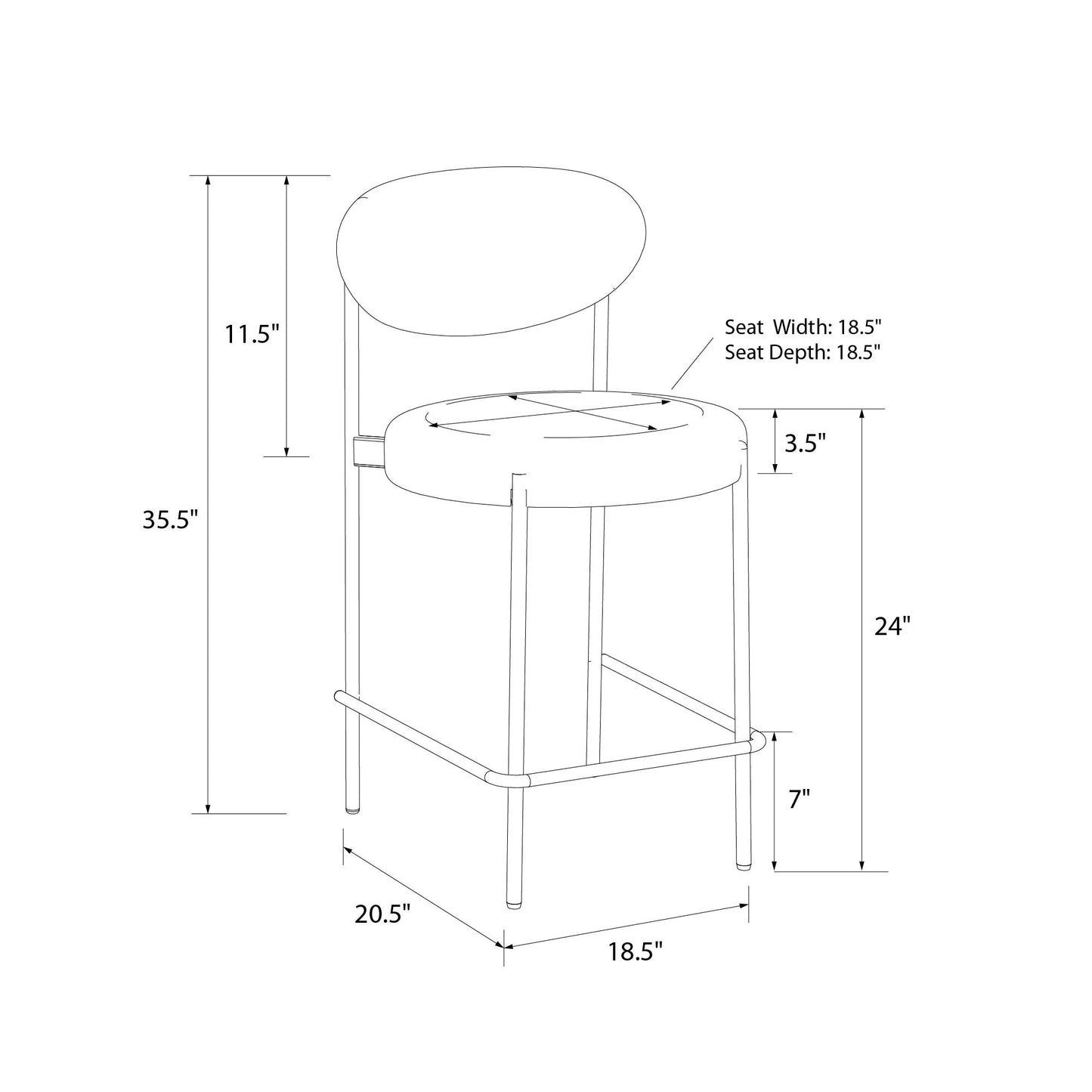 Boucle Counter Stool, Cream