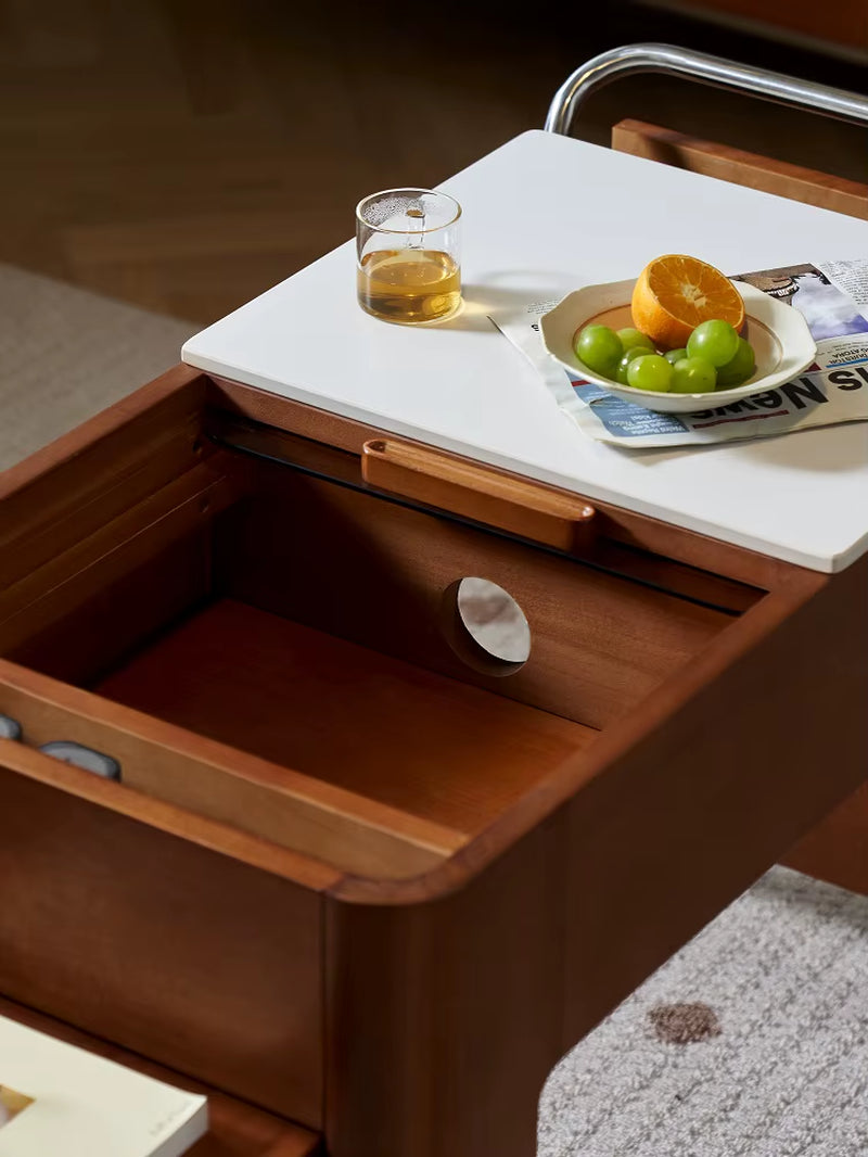 N3182 Simple Modern Solid Wood Living Room Furniture Movable Multifunctional Sofa Side Cabinet Corner Table