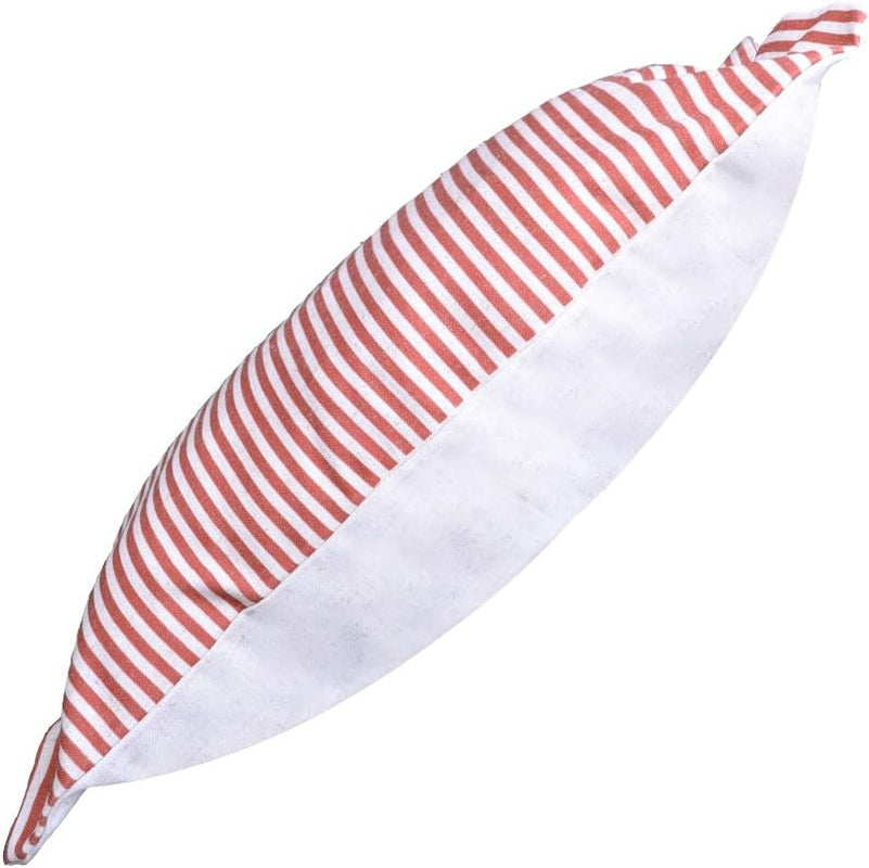 Red Stripes Buttons Linen Decorative Accent Throw Pillow Cases Cushions Covers for Sofa Couch Bed 16 X 20 Inches