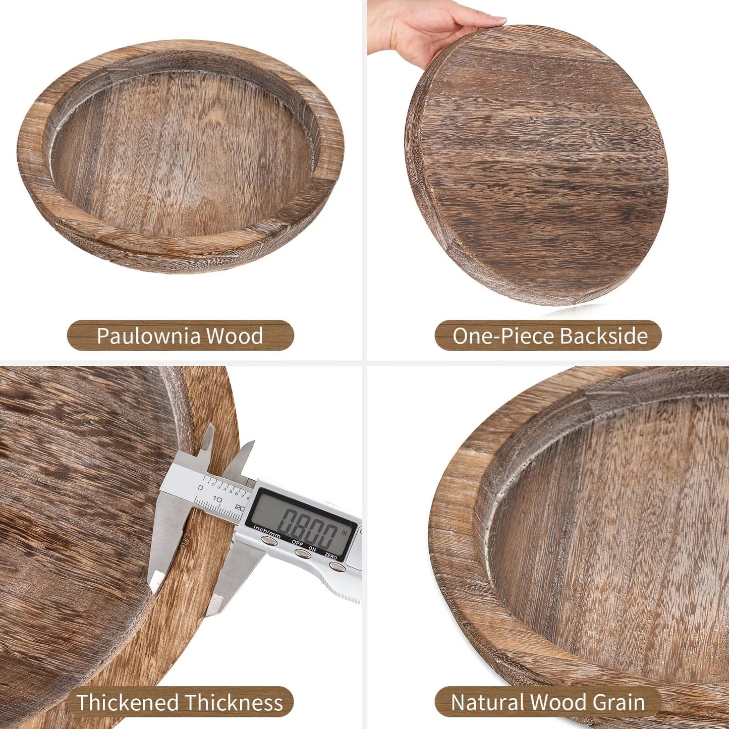 Decorative Candle Tray Decor: round Wooden Trays for Decor,Farmhouse Coffee Table Tray Decor Centerpiece