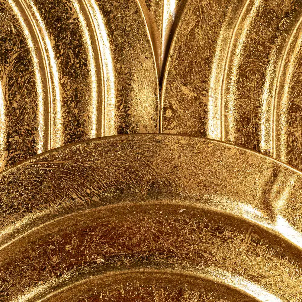31.1 In. X 30.5 In. Gold Decorative Waves Wall Metal Work