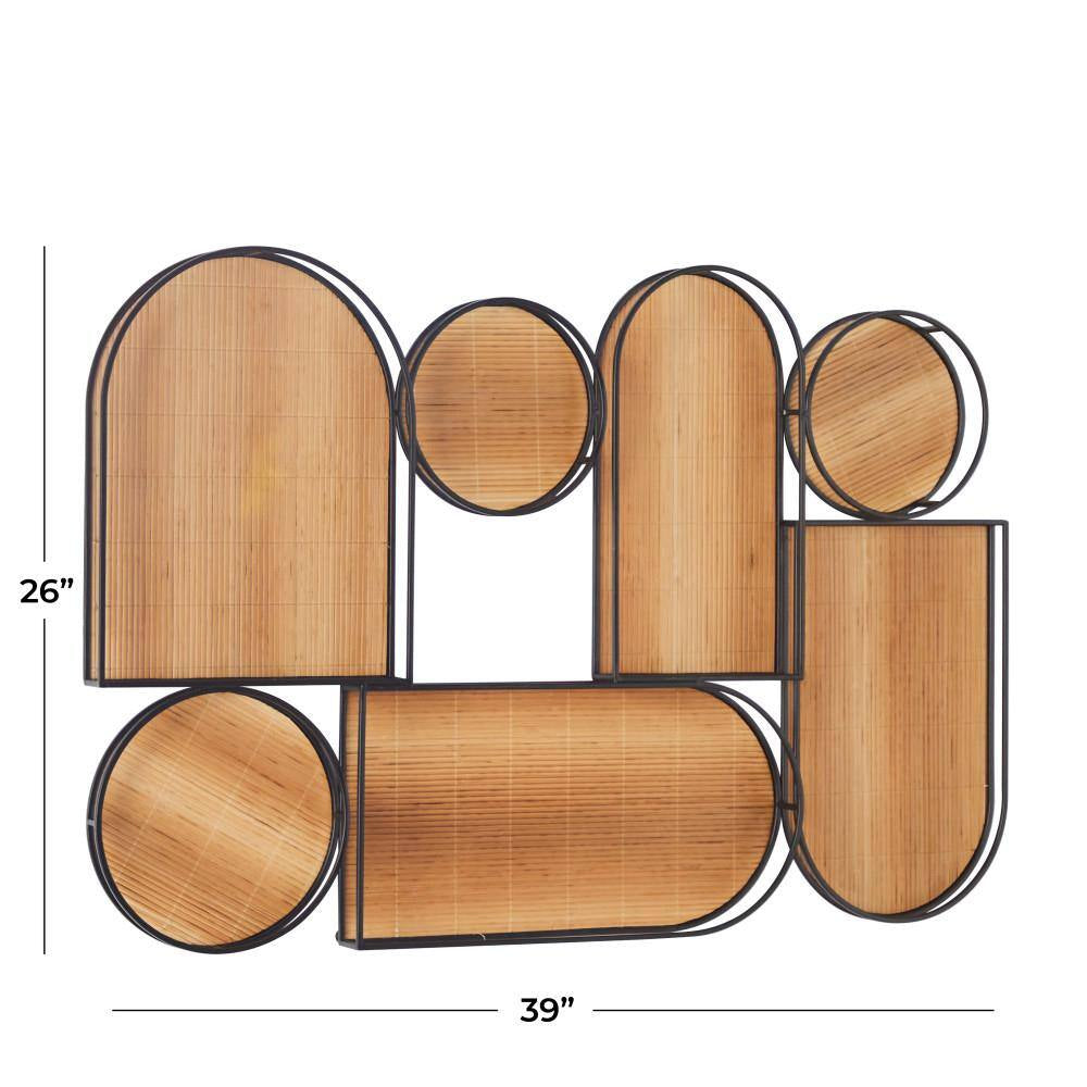 26 In. X 39 In. Brown Bamboo Modern Geometric Wall Decor