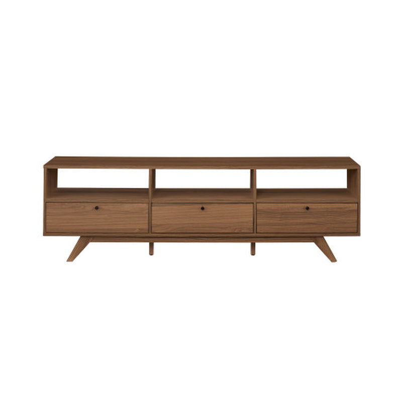 Modern Scandi 3-Door Low Profile TV Stand for Tvs up to 80 Inches Mocha
