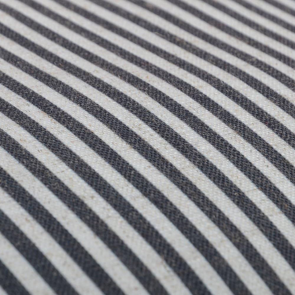 Buttons Decorative Throw Pillow Cover Stripes Pillow Case Farmhouse Cushion Cover for Sofa Couch Bed 16 X 20 Inches Grey