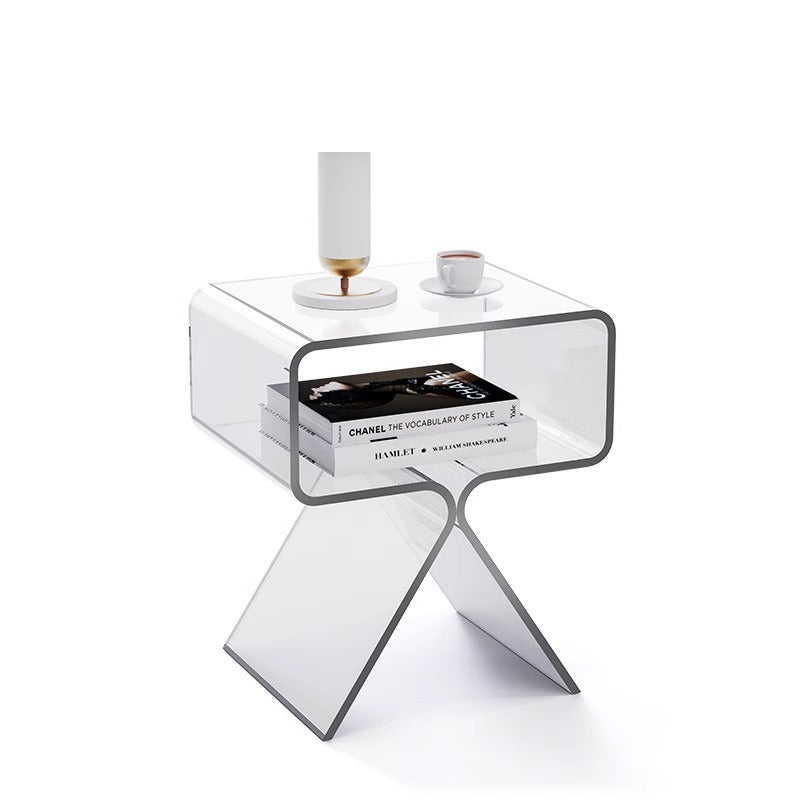 Minimalist Transparent Acrylic Side Table Sofa and Tea Table