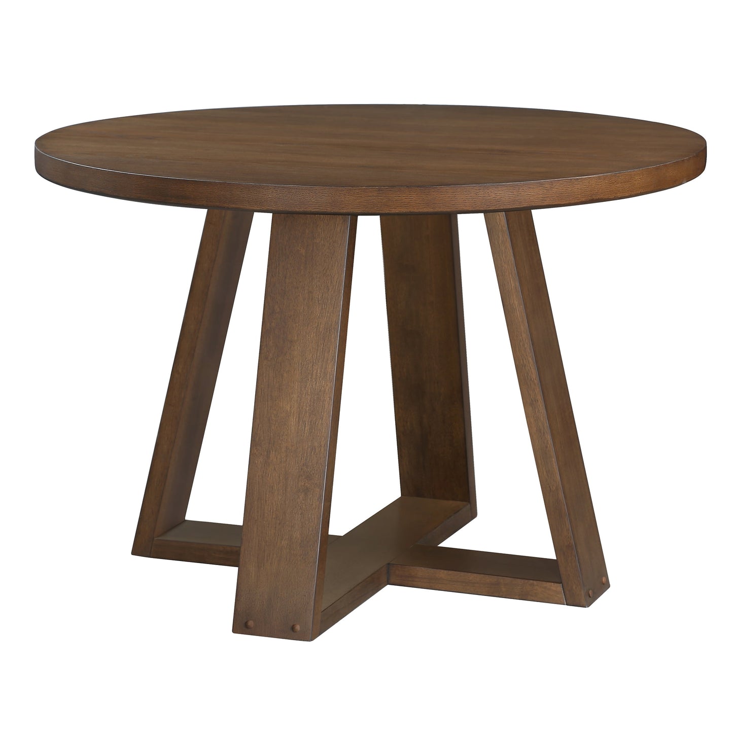 Ezra round Wood Dining Table, 45 In, Walnut