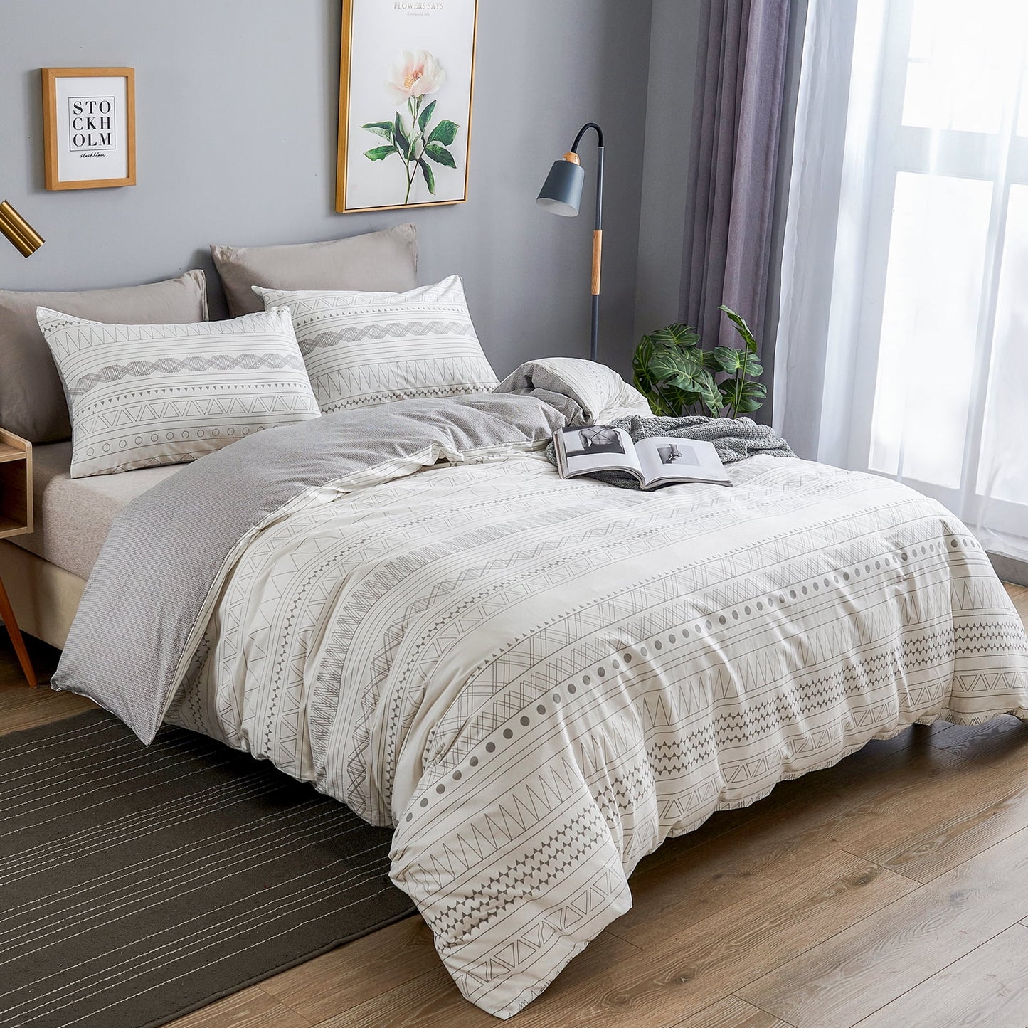 Cotton 800 Thread Count 3 Piece Duvet Sets Queen with Duvet Cover and Pillowcase